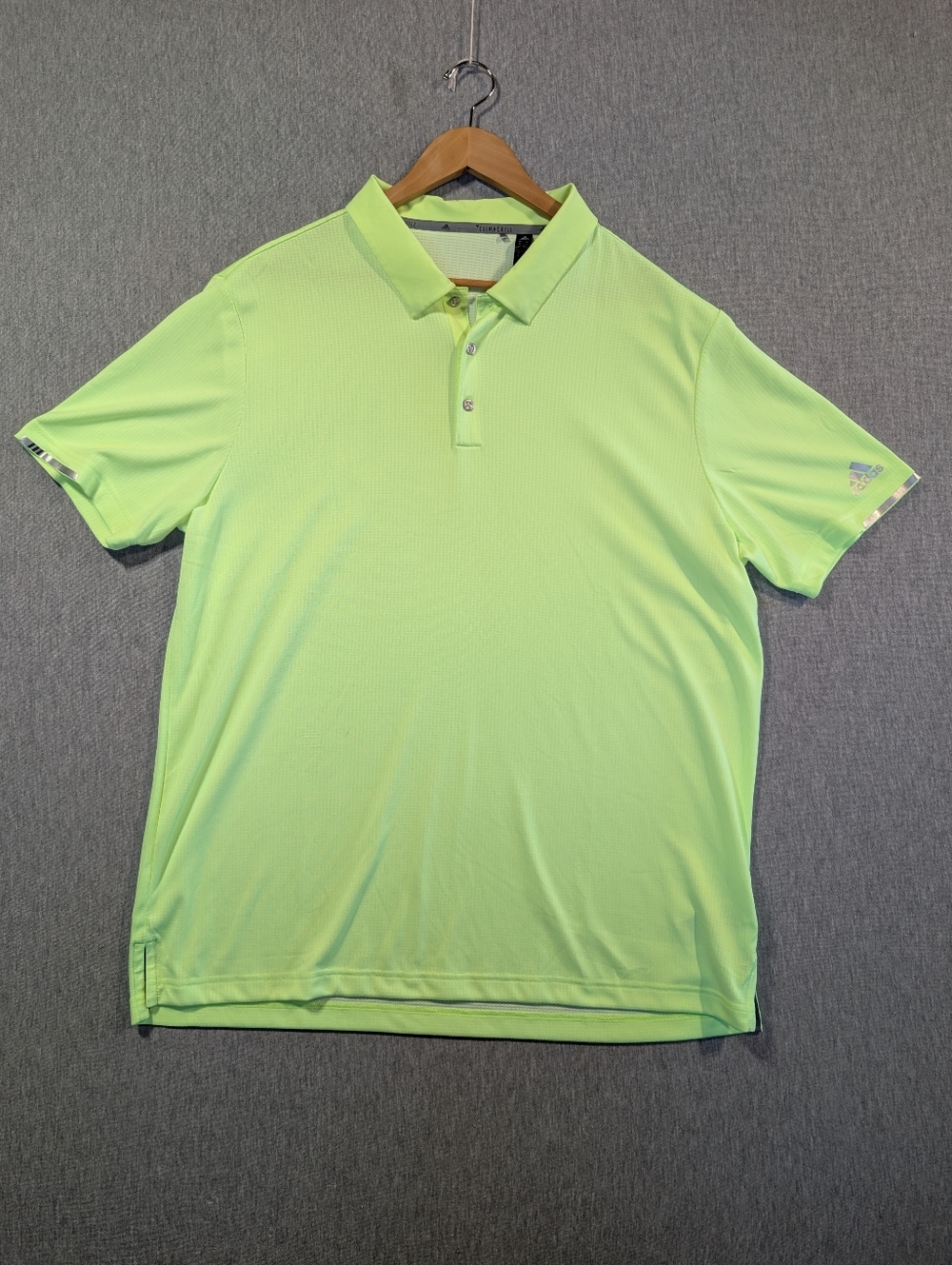 Adidas ClimaChill Golf Polo Shirt Men's XL Neon Green Metal Buttons